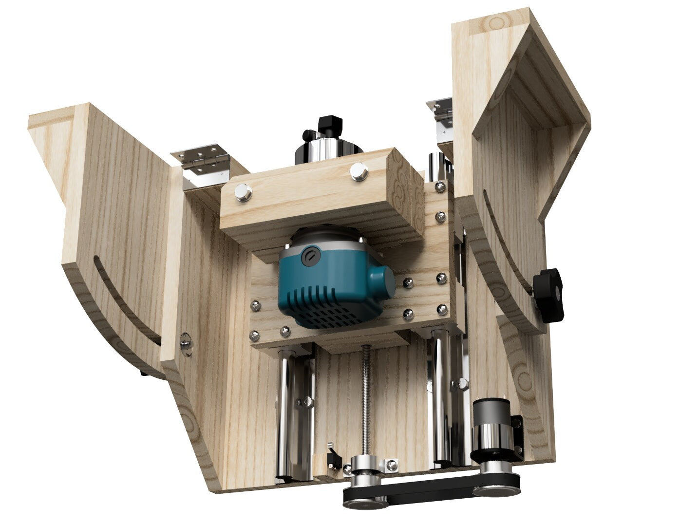 Motorized Router Lift with 45-degree tilt function  | Plans in Metric