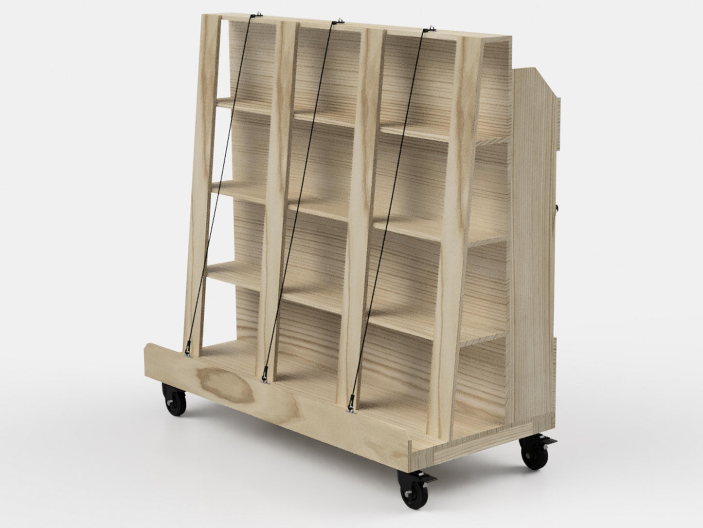 Lumber Cart Plans – Mobile Wood Storage for Boards and Sheets, Includes Separate Metric & Imperial Plans