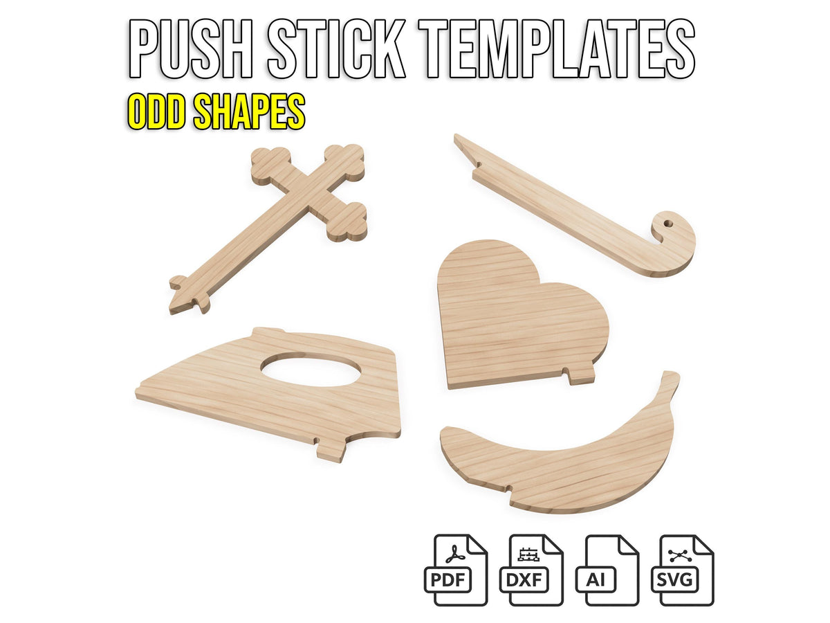 Push Stick Templates – Choose Your Pack, Printable A4 CNC SVG DXF File ...